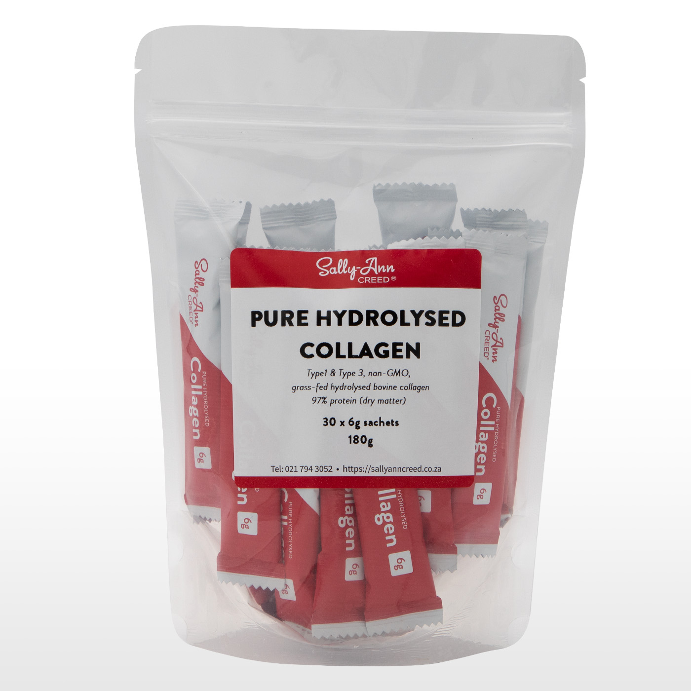 Pure Hydrolysed Collagen 30x6g Sachet Refill Pouch SallyAnn Creed